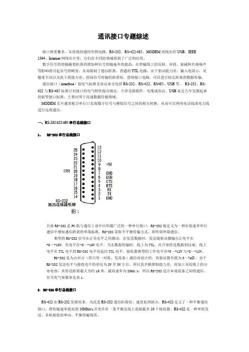 通讯接口专题综述
