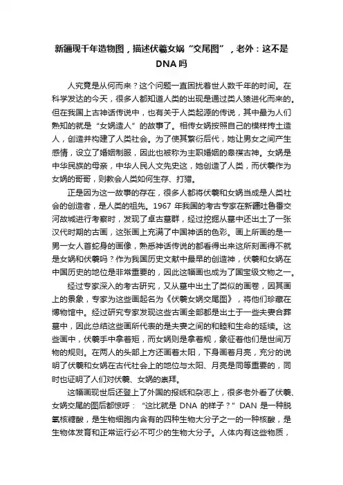 新疆现千年造物图，描述伏羲女娲“交尾图”，老外：这不是DNA吗