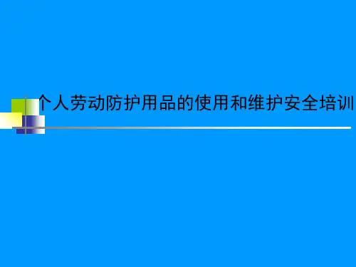 劳保用品使用维护培训PPT精品文档47页