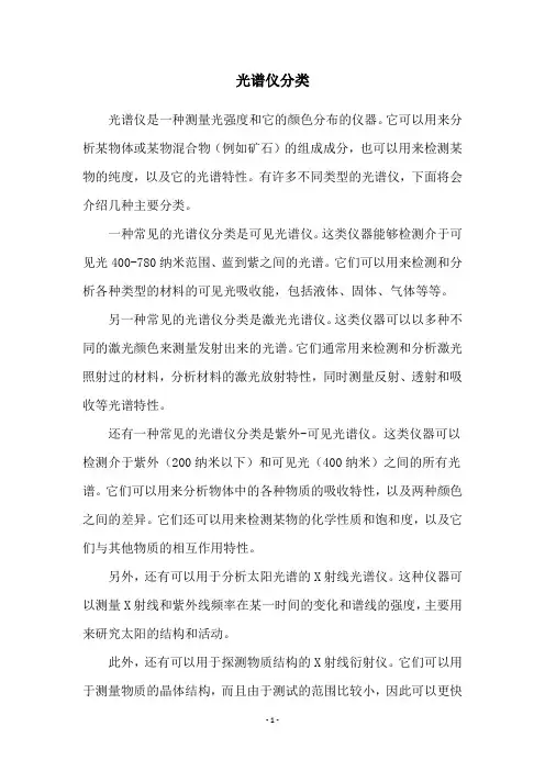 光谱仪分类