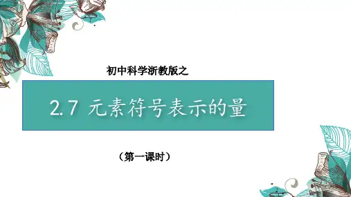 2.7元素符号表示的量1+课件+-2023-2024学年浙教版八年级下册科学