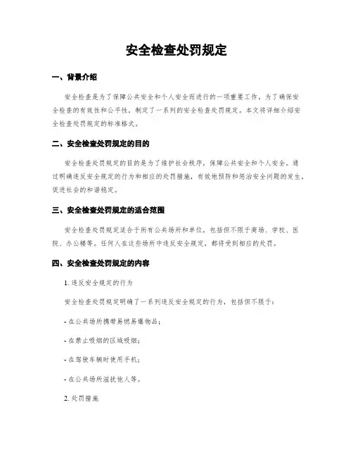 安全检查处罚规定