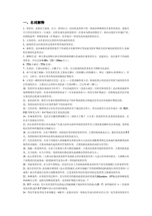 变质岩资料部分答案【范本模板】