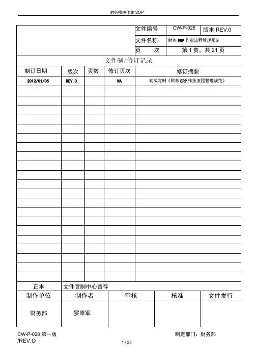 (完整版)财务模块作业SOP