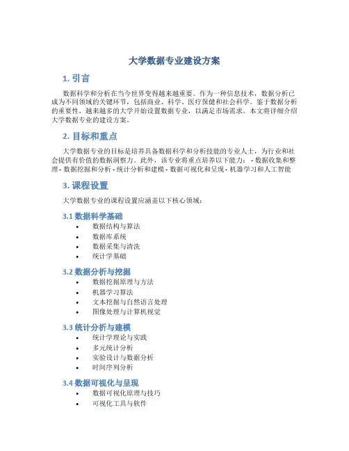 大学数据专业建设方案