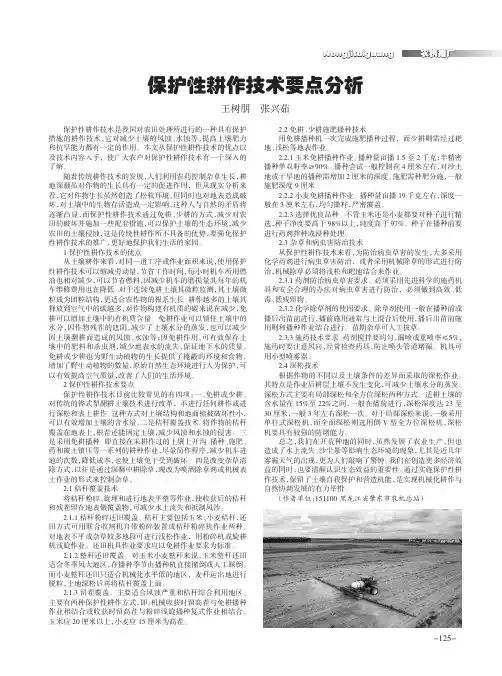 保护性耕作技术要点分析