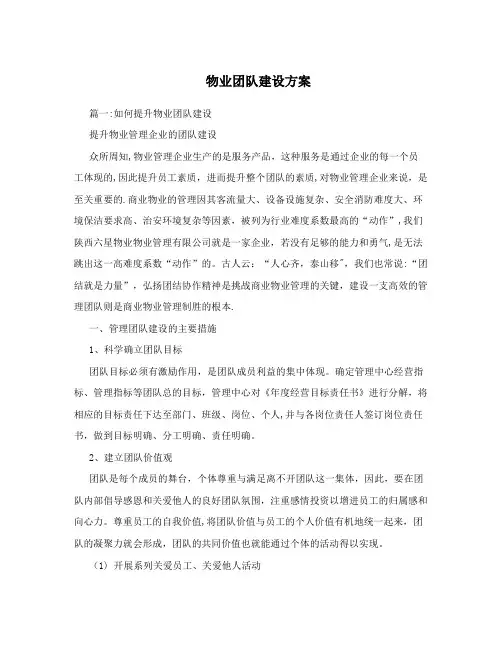 物业团队建设方案【最新范本模板】