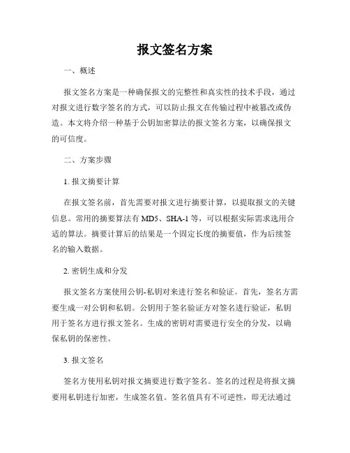 报文签名方案