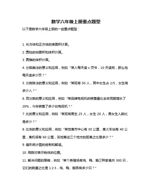 数学六年级上册重点题型