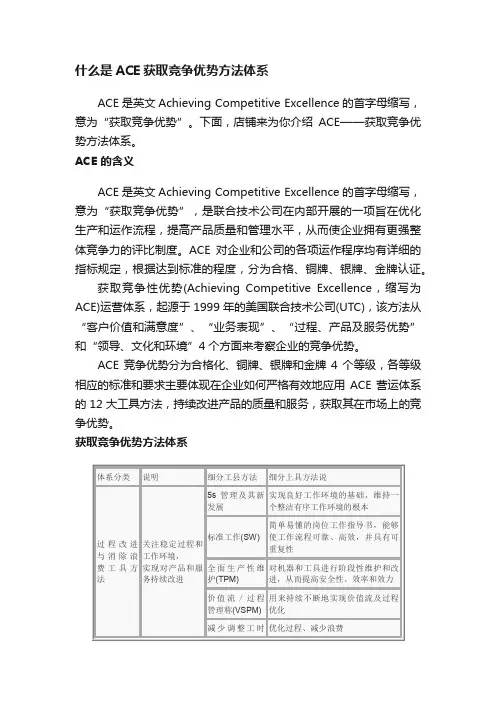 什么是ACE获取竞争优势方法体系