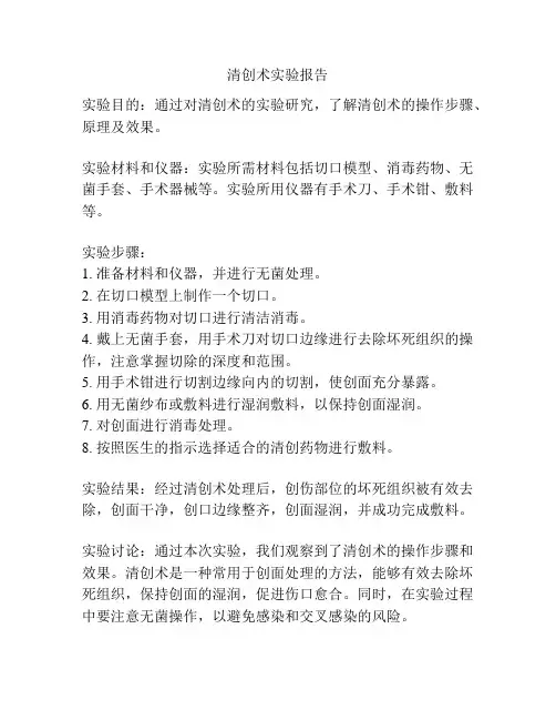 清创术实验报告