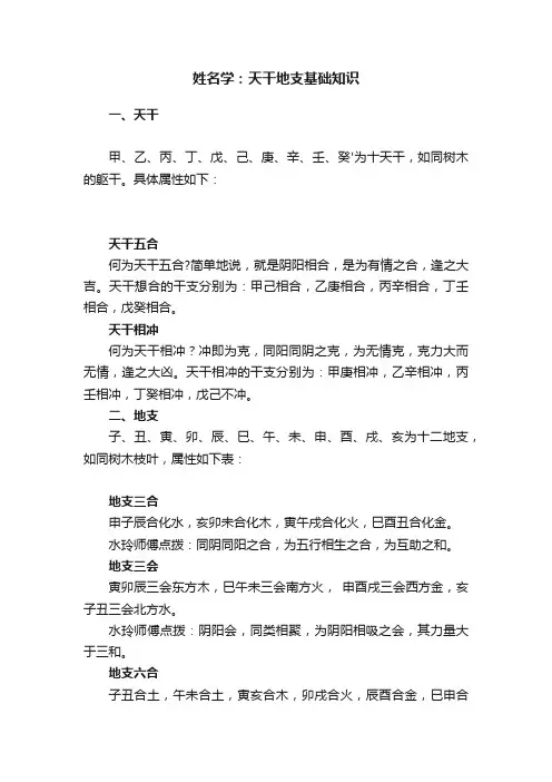 姓名学：天干地支基础知识