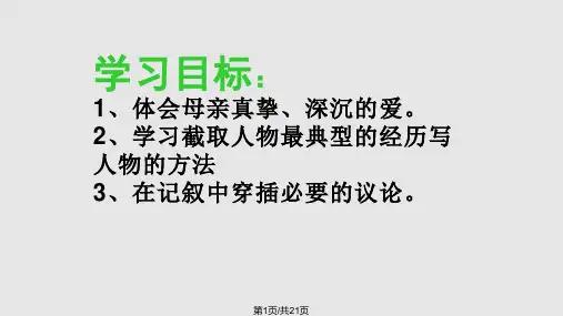 邹韬奋的我的母亲PPT课件