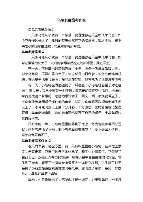 乌龟老鹰高考作文