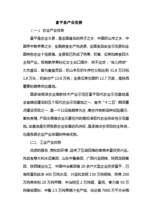 富平县县情及产业优势介绍(1)