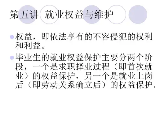 第五讲就业权益与维护