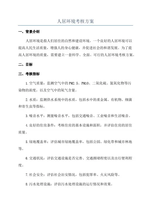 人居环境考核方案