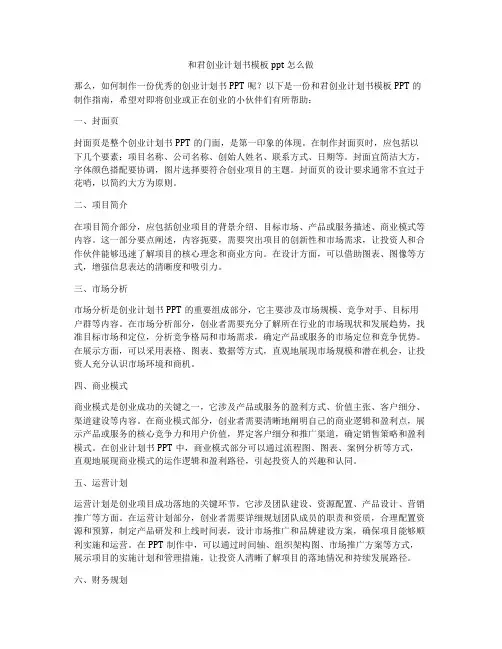 和君创业计划书模板ppt怎么做