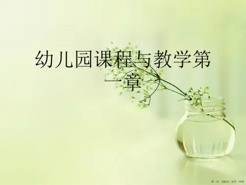 幼儿园课程与教学第一章