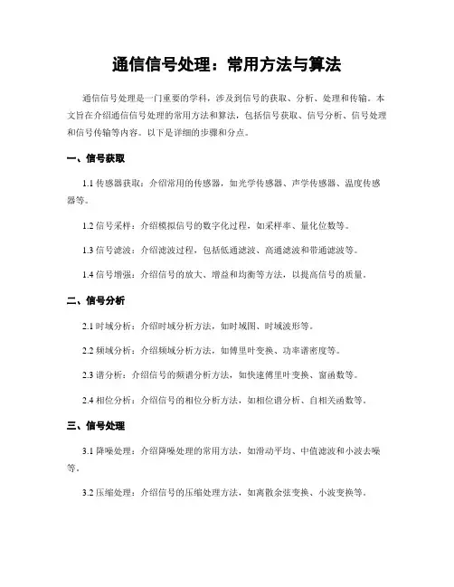 通信信号处理：常用方法与算法
