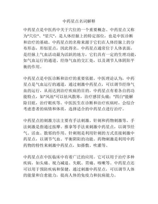 中药星点名词解释