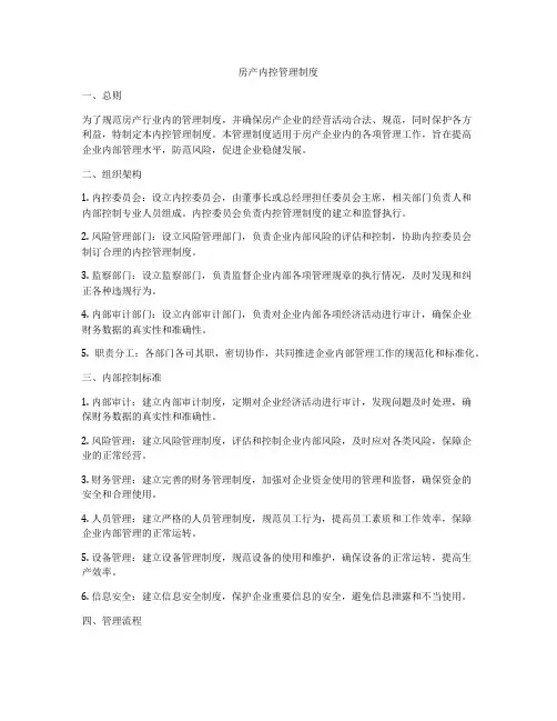 房产内控管理制度