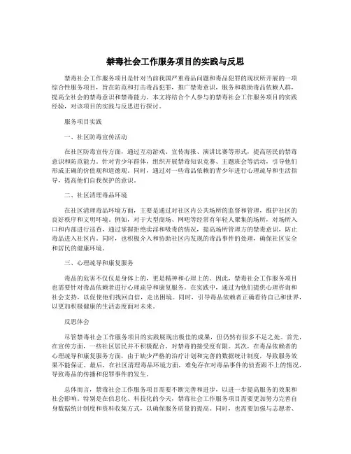 禁毒社会工作服务项目的实践与反思