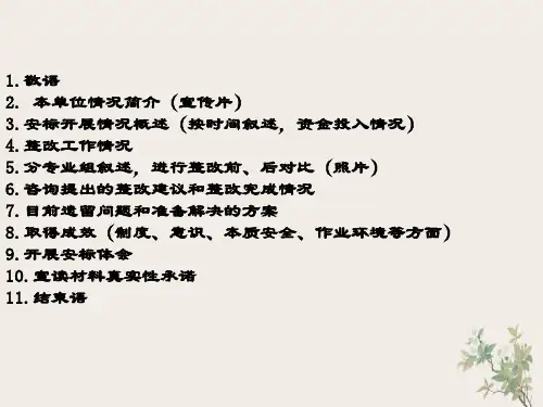 安全标准化企业汇报材料模板参考模板