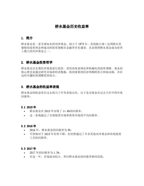 桥水基金历史收益率