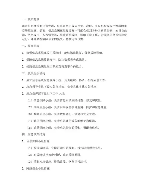 系统应急预案范文