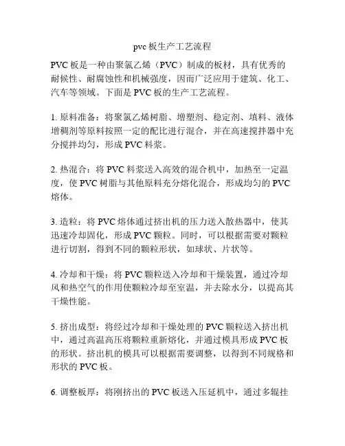 pvc板生产工艺流程