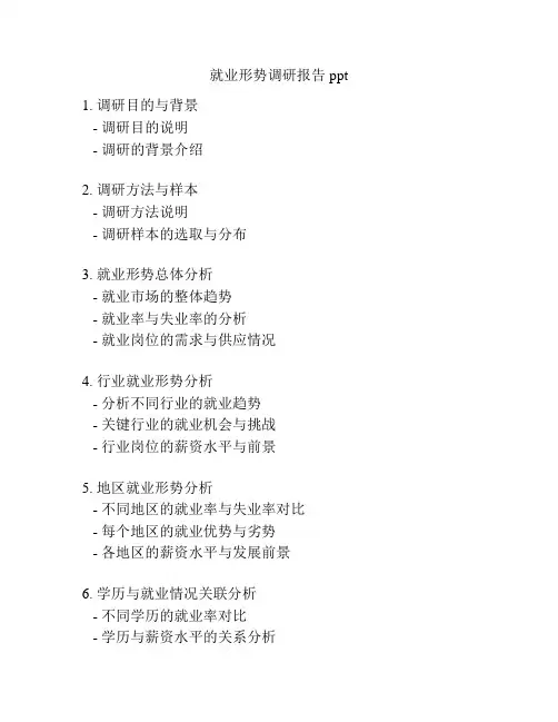 就业形势调研报告ppt