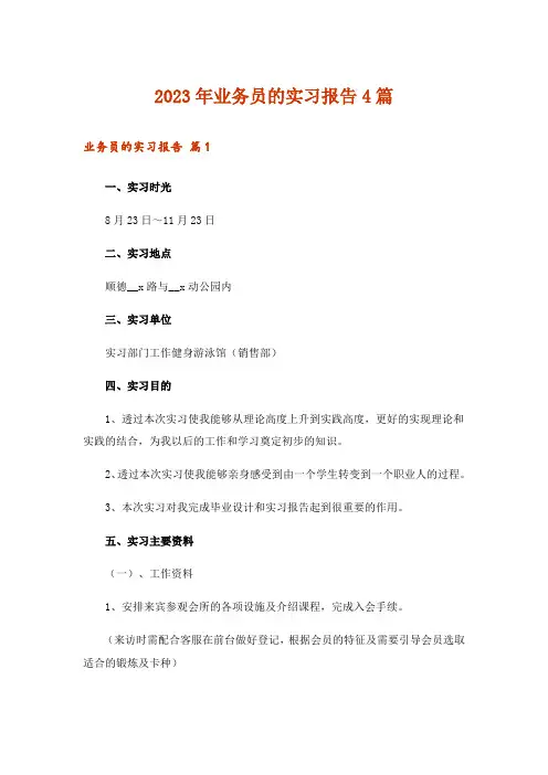 2023年业务员的实习报告4篇_2