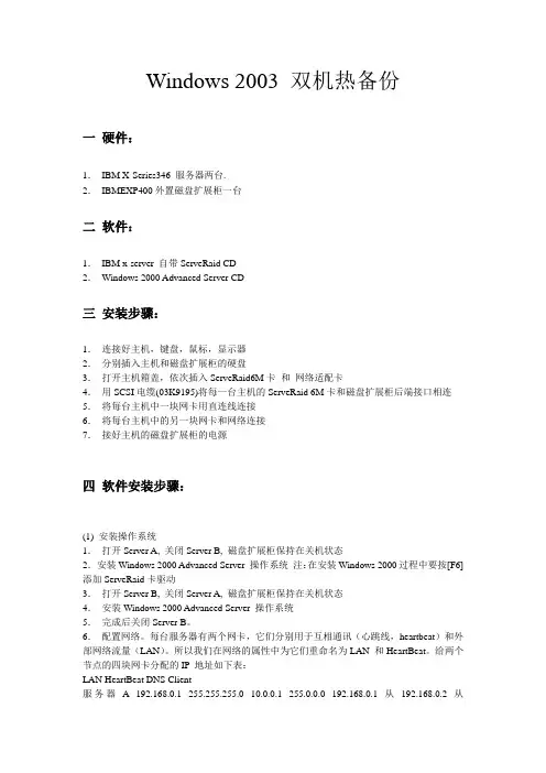 Windows_2003_双机热备份