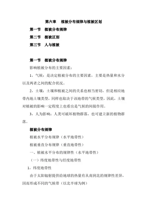第六章 植被分布规律与植被区划
