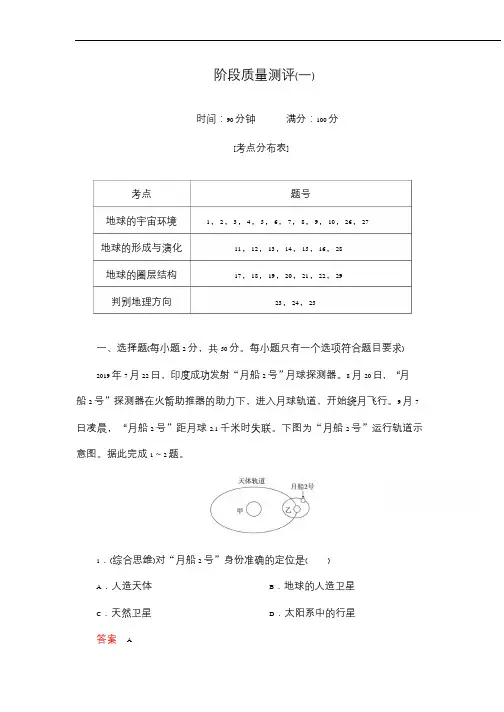 2020-2021高一地理鲁教版必修第一册  全册练习