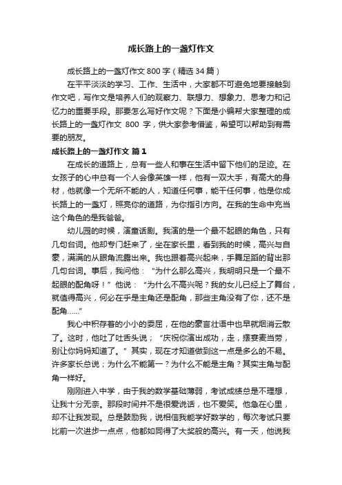 成长路上的一盏灯作文800字（精选34篇）