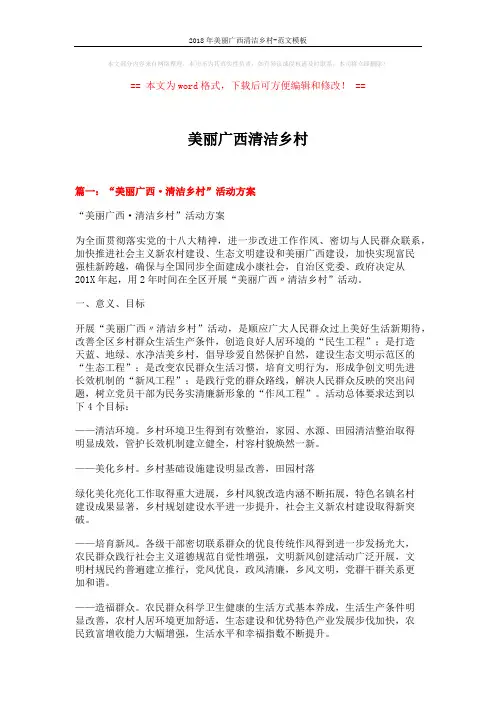 2018年美丽广西清洁乡村-范文模板 (6页)
