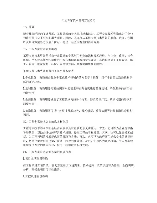工程专家技术咨询方案范文