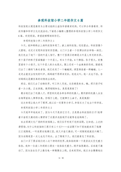 参观科技馆小学二年级作文6篇