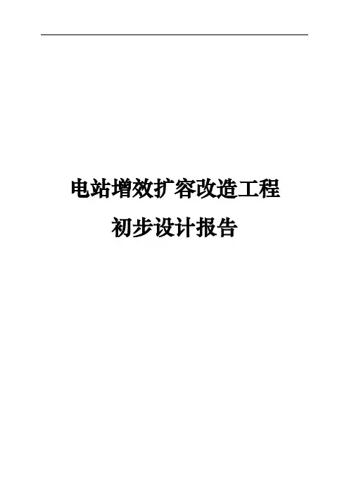 电站增效扩容改造工程初步设计报告