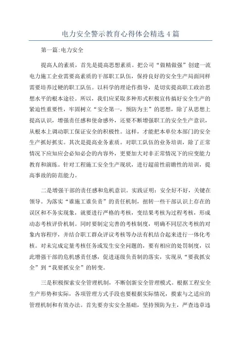 电力安全警示教育心得体会精选4篇