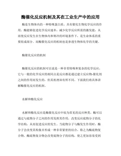 酶催化反应机制及其在工业生产中的应用