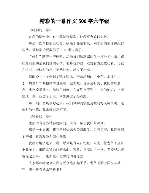 精彩的一幕作文500字六年级