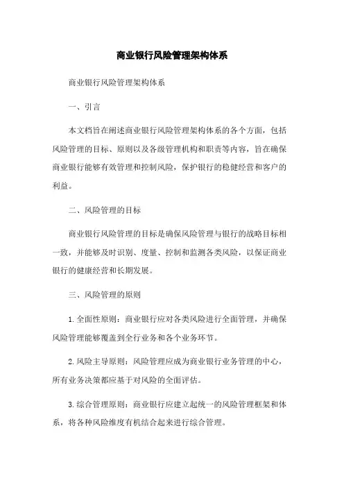 商业银行风险管理架构体系