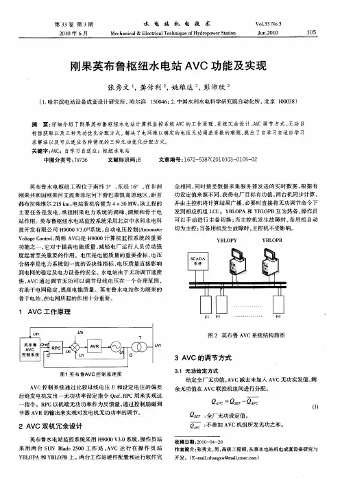 刚果英布鲁枢纽水电站AVC功能及实现