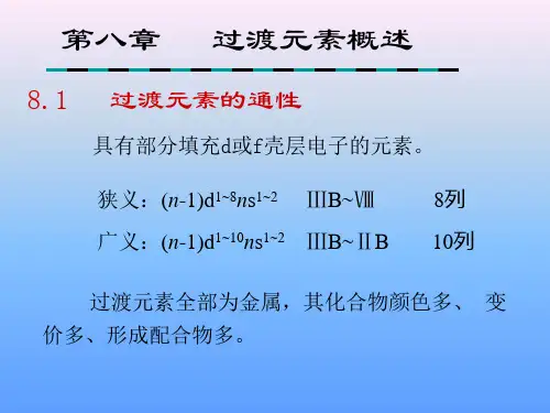 【高中化学奥赛课件】过渡元素概述