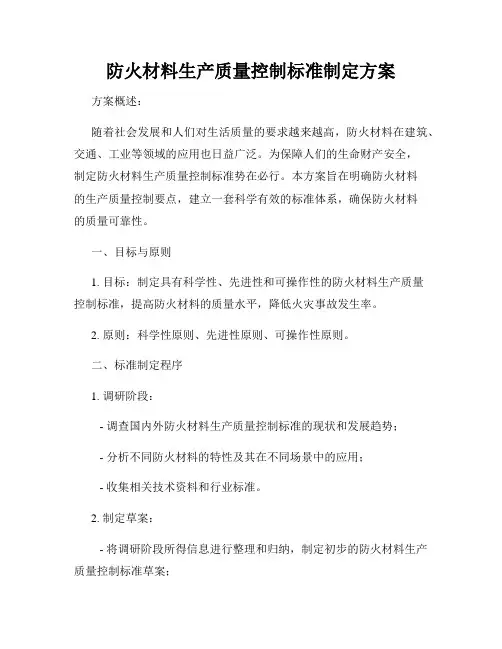 防火材料生产质量控制标准制定方案
