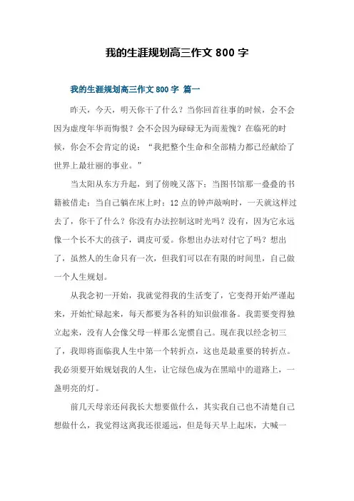 我的生涯规划 高三作文800字