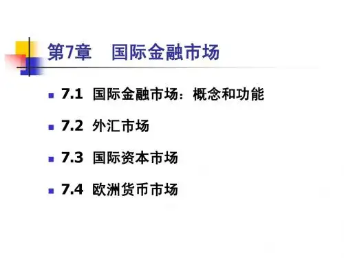 第八讲 国际金融市场